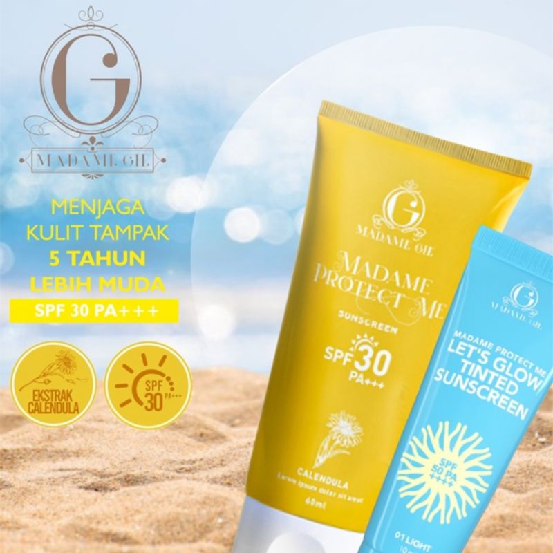 Madame Gie Madame Protect Me Sunscreen | Sunblock SPF 30 PA+++ 60ml | Lets Glow Tinted Sunscreen SPF 50 PA++++ 10ml