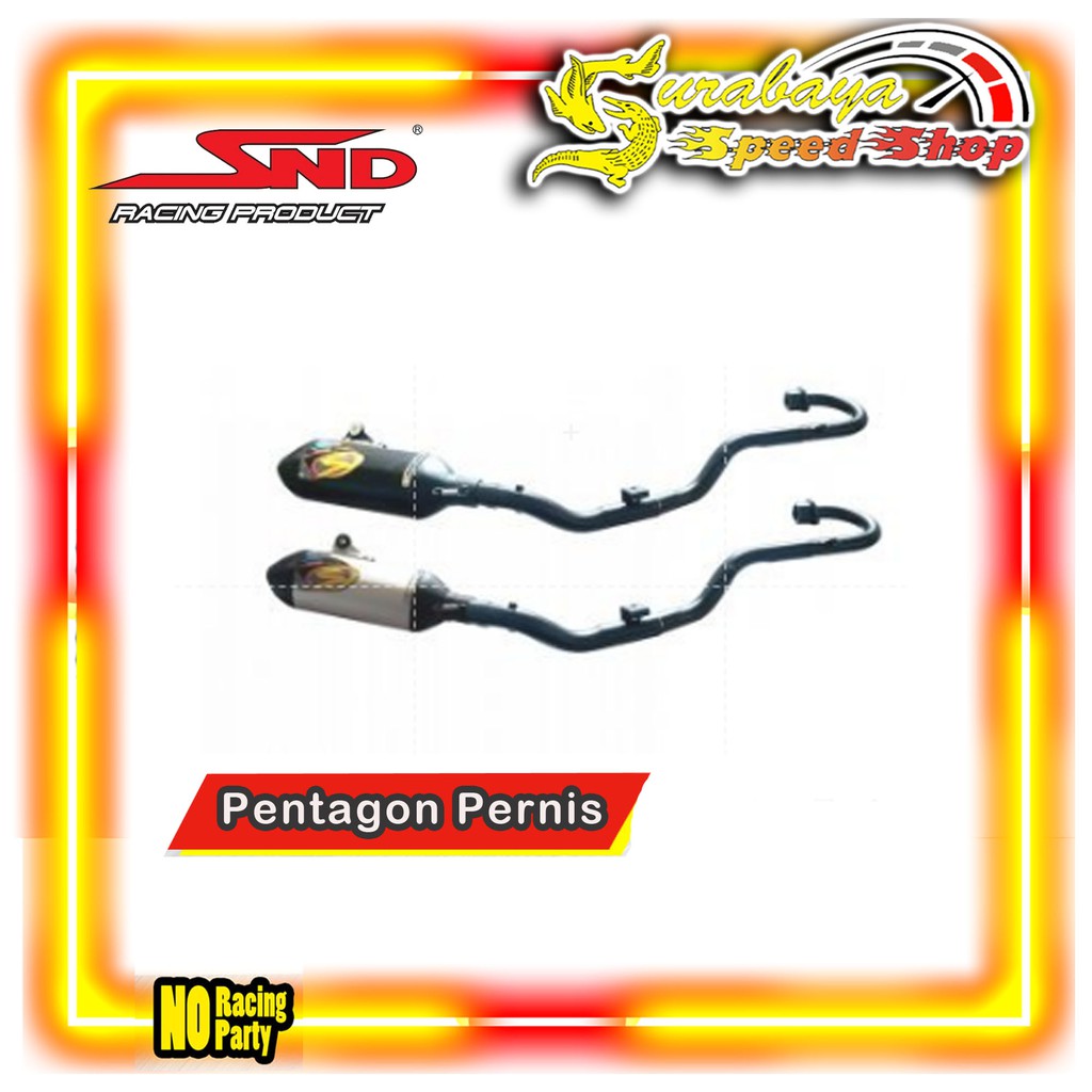 SND Knalpot Trail Cross Balap Harian CRF 150 KLX 150 Pentagon Full Vernis Original