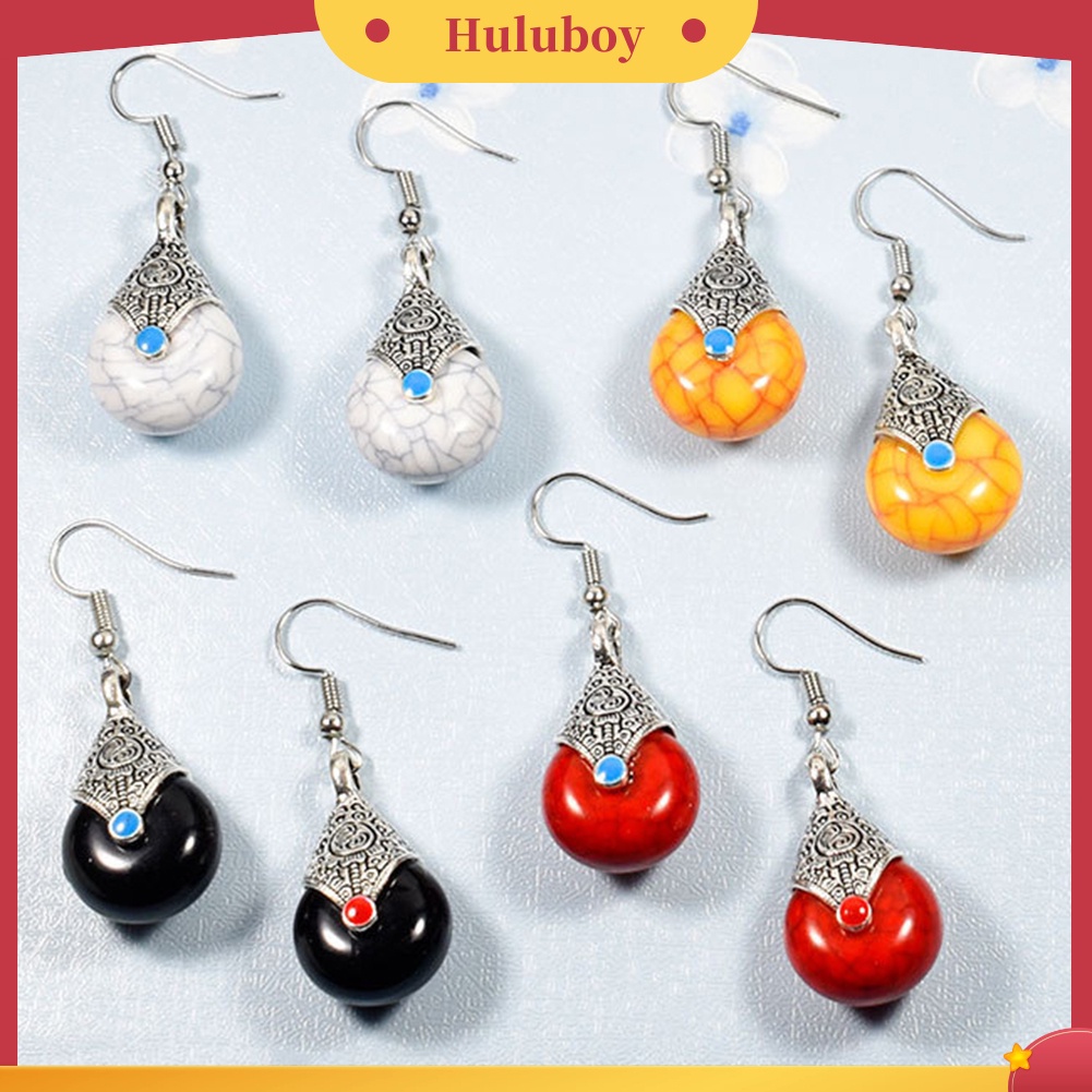 Hu Hu Hu Hu Hu Alat Bantu Pasang Kacamata♡ Anting Kait Gantung Wanita Bahan Resinalloy Desain Batu Gaya Etnik Untuk Hadiah