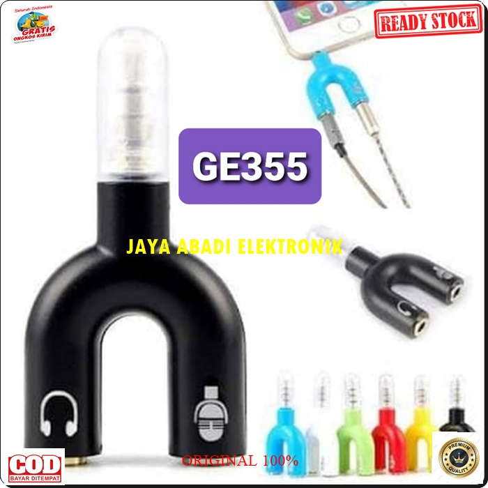 G355 AUX JACK 3.5 MM MIC HP HANDPHONE ADAPTER KONEKTOR SAMBUNGAN SPLITER AUDIO SOUND SUARA CONVERTER KONEKTORUNIVERSAL MALE EXTENSION PENYAMBUNG HEADSET HEADPHONE FEMALE MALE AMPLI STEREO HEADSET PRAKTIS DAN MUDAH DIGUNAAKAN HARGA TERJANGKAU