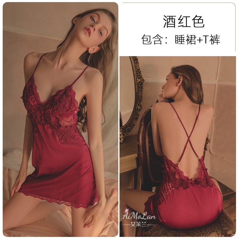 Baju Tidur Wanita Dewasa Sexy / Baju Tidur Sexy Bahan Satin / Lingerie Satin - 130