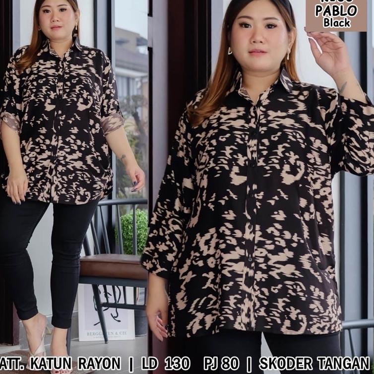 Wow Murah Meriah.. BAJU ATASAN KEMEJA WANITA LD 130cm XXL XXXL KERJA KANTOR 5227 BAJU HAMIL MENYUSUI