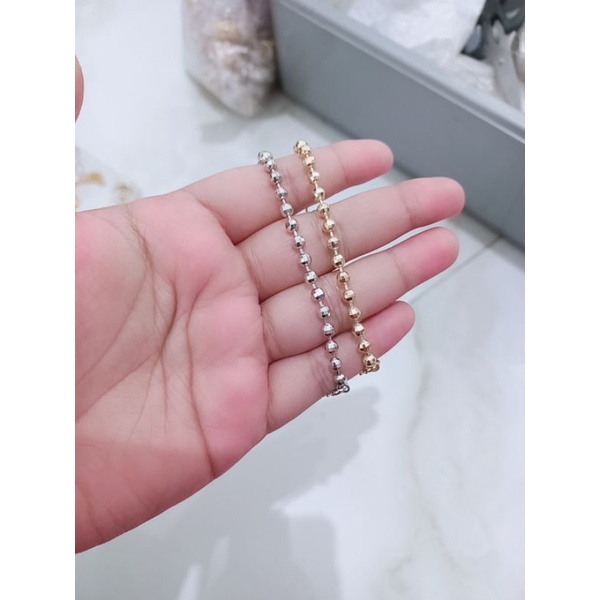 gelang  tangan wanita perak925 asli lapis emas/gelang discoball 1bel/gelang silver925 asli/gelang fashion wanita