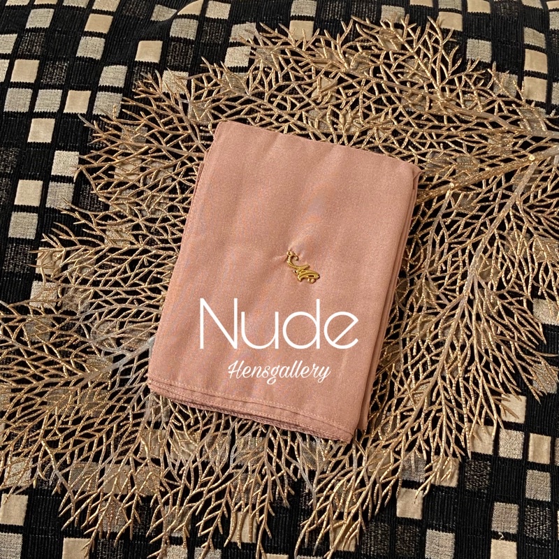 Part 1 Mylady Hijab Plain Voal Ultrafine by Myladyhijab dark mustard silver broken white optic white-NUDE