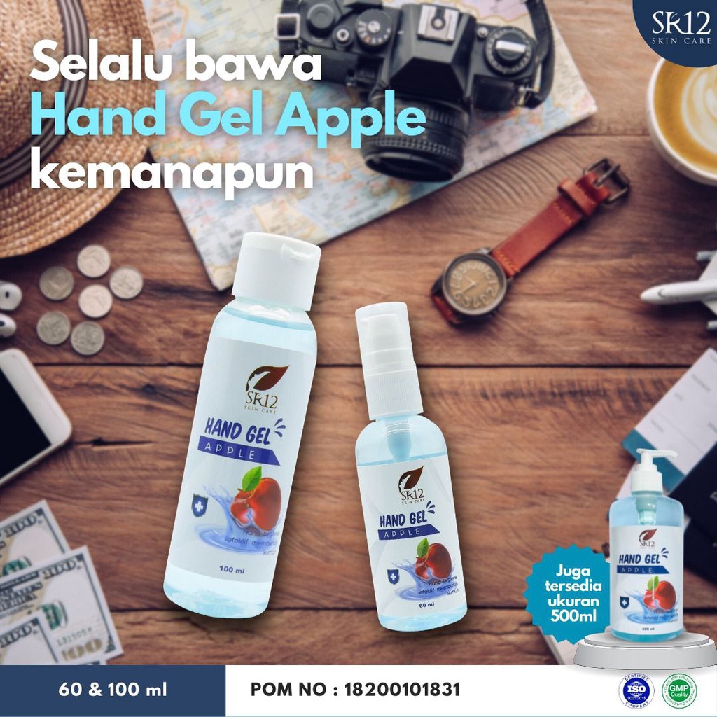 PROMO HAND SANITIZER GEL APPLE SR12 BPOM ORIGINAL / HS AMAN BERBPOM / THE NEW NORMAL (kemasan Lama)