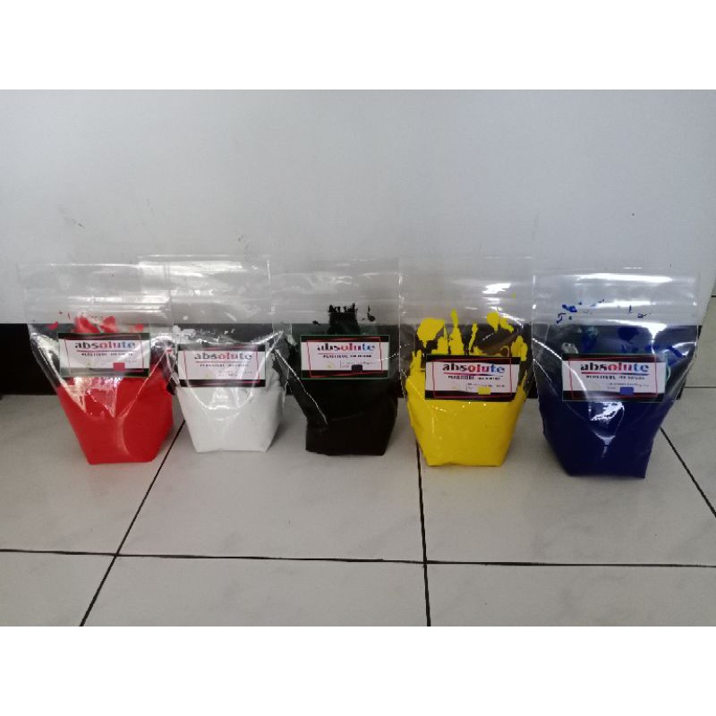 

cat sablon plastisol EKOMOMI MERAH, KUNING, BIRU 1kg