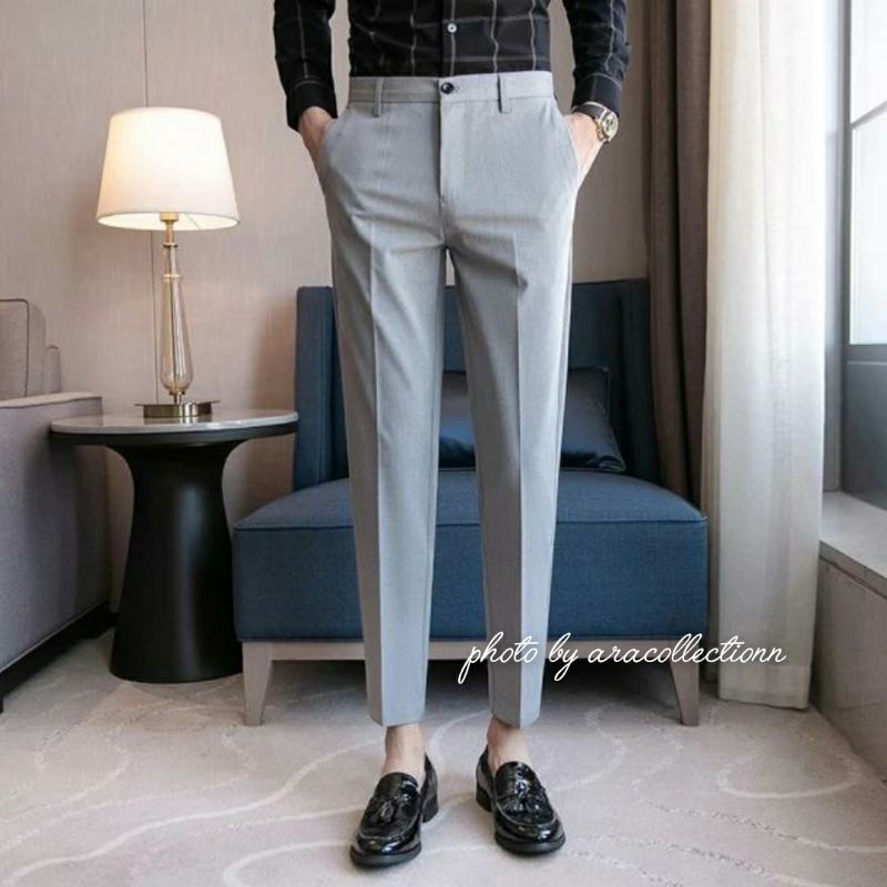 Celana Bahan Celana Panjang Chinos Ankle Pant Fashion Pria Korean Style Slimfit