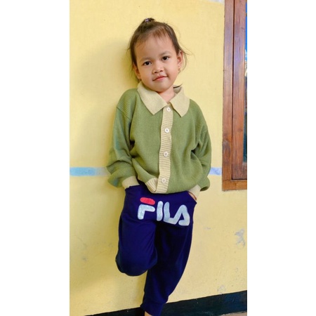 Sweater Cardigan rajut Anak Kemeja wanita