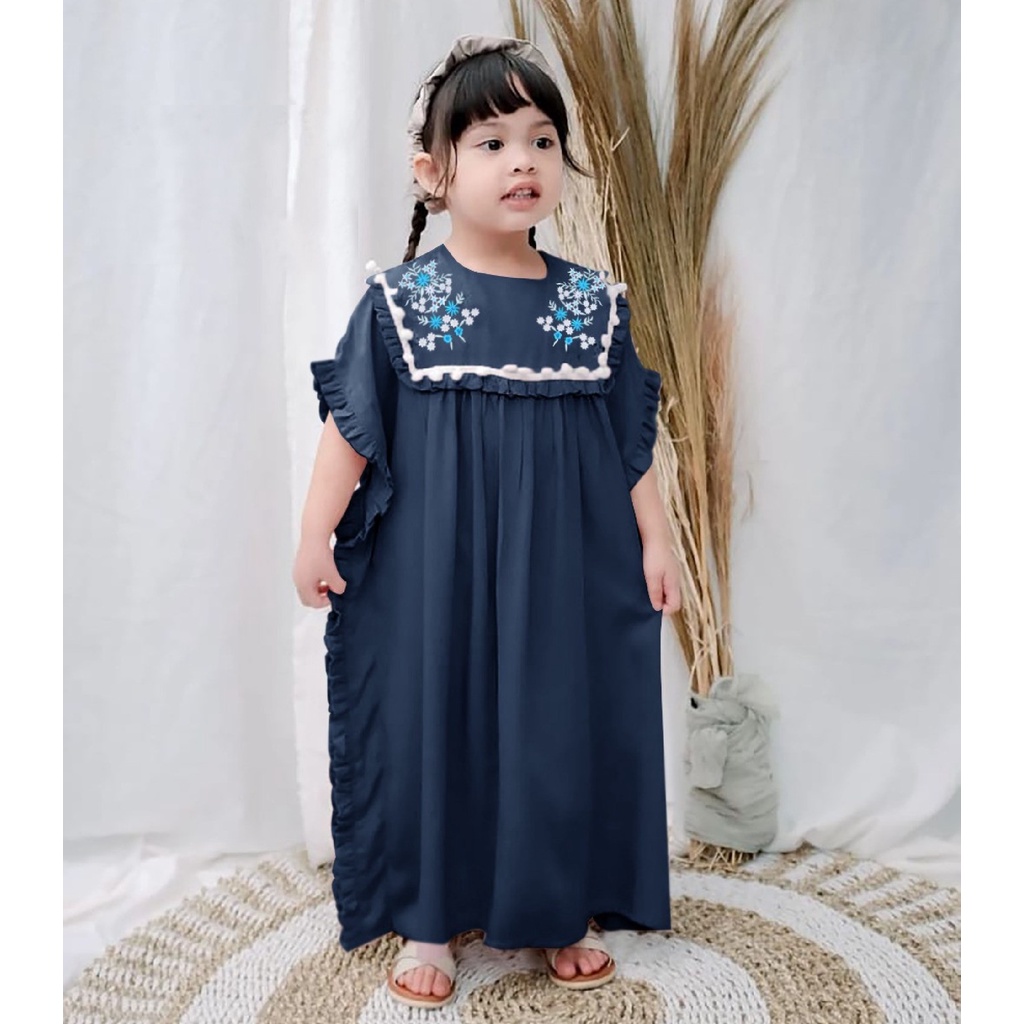 FenishaStore Fashion Muslim anak Perempuan Kaftan Marwah Usia 4-6 Tahun