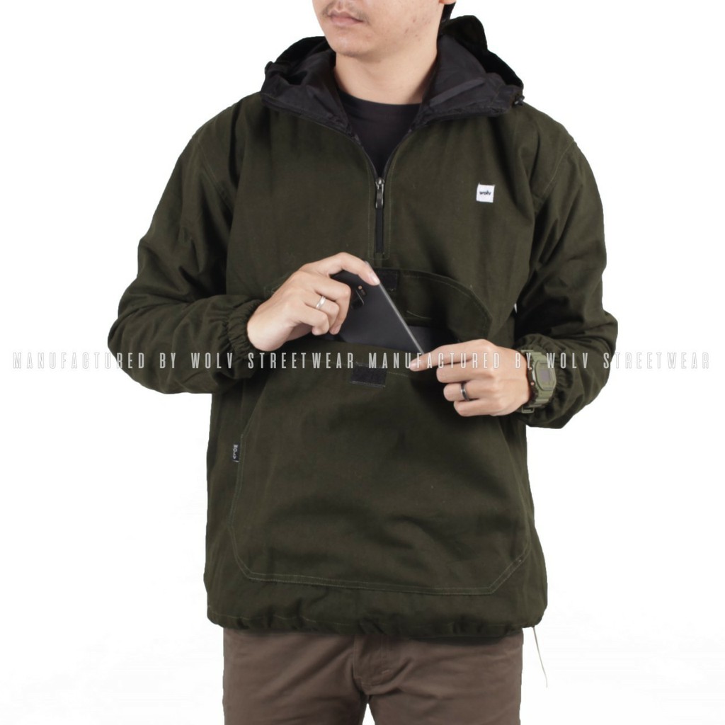 [ PALING BARU ] JAKET WINDBREAKER CANVAS PRIA / JAKET CAGOULE CANVAS / JAKET CANVAS ORIGINAL WOLV