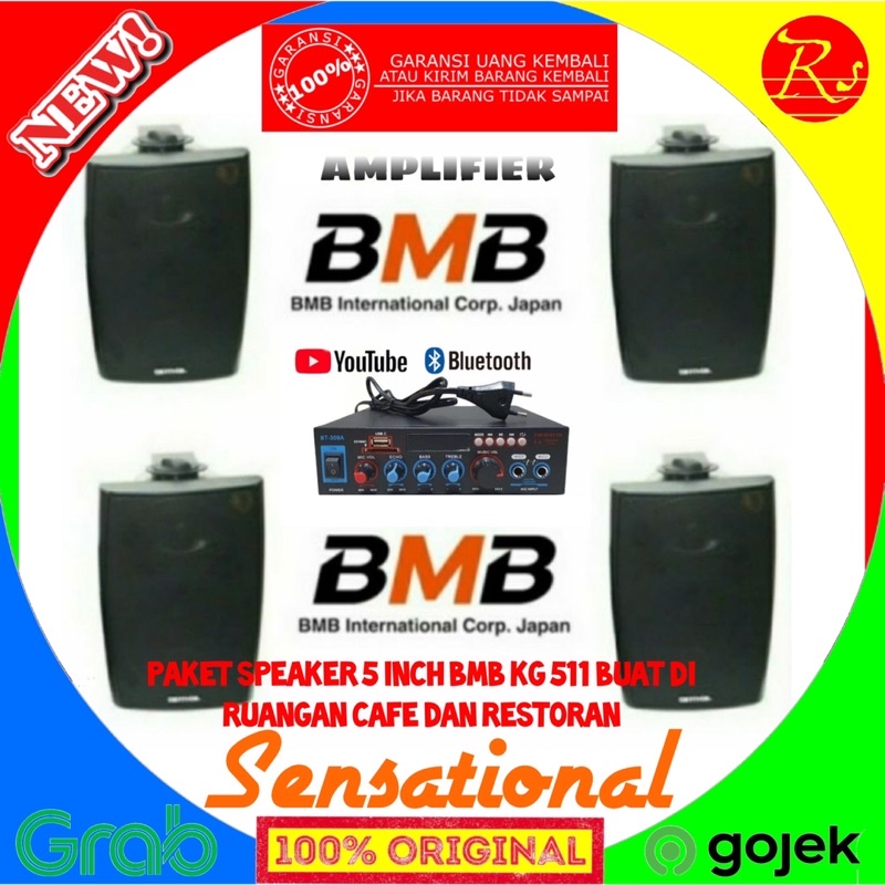 Paket Speaker 5 Inch Bmb Kg 511 Buat Di ruangan Cafe Dan restoran