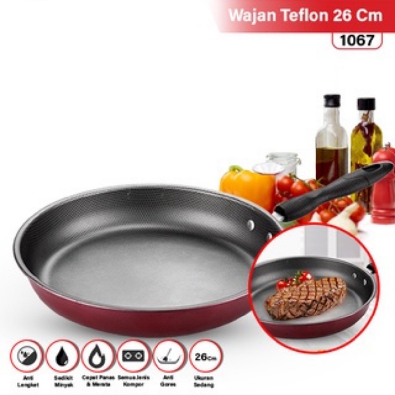 PROMO CG-5 Wajan Teflon 26 CM Fry Pan Teflon Penggorengan anti lengket Teflon Maron Panci Penggorengan Termurah