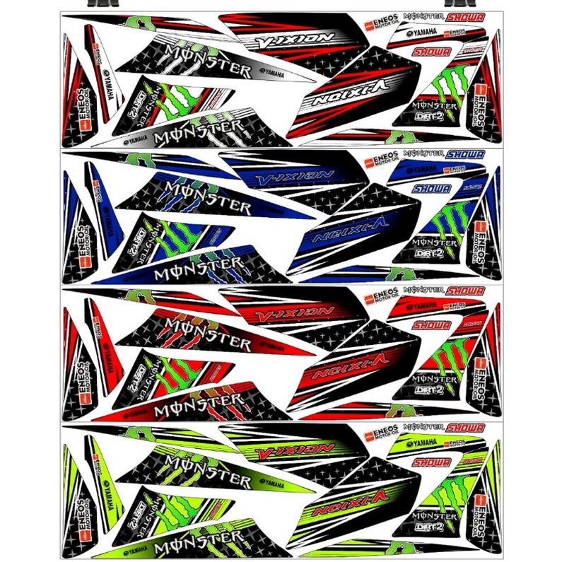 Striping Vixion Lama / old 2010 2011 2012 Variasi Sticker Motor Stiker Skotlet Lis Scotlite
