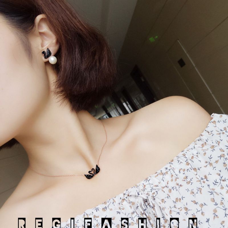 Kalung Wanita Korea SWAN Angsa Kembar Bahan Dari Titanium Asli  Import Kalung Wanita Terbaru