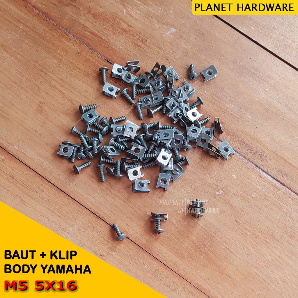 Jual Baut body motor yamaha klip+skrup M5 5x16 baut body motor yamaha 1