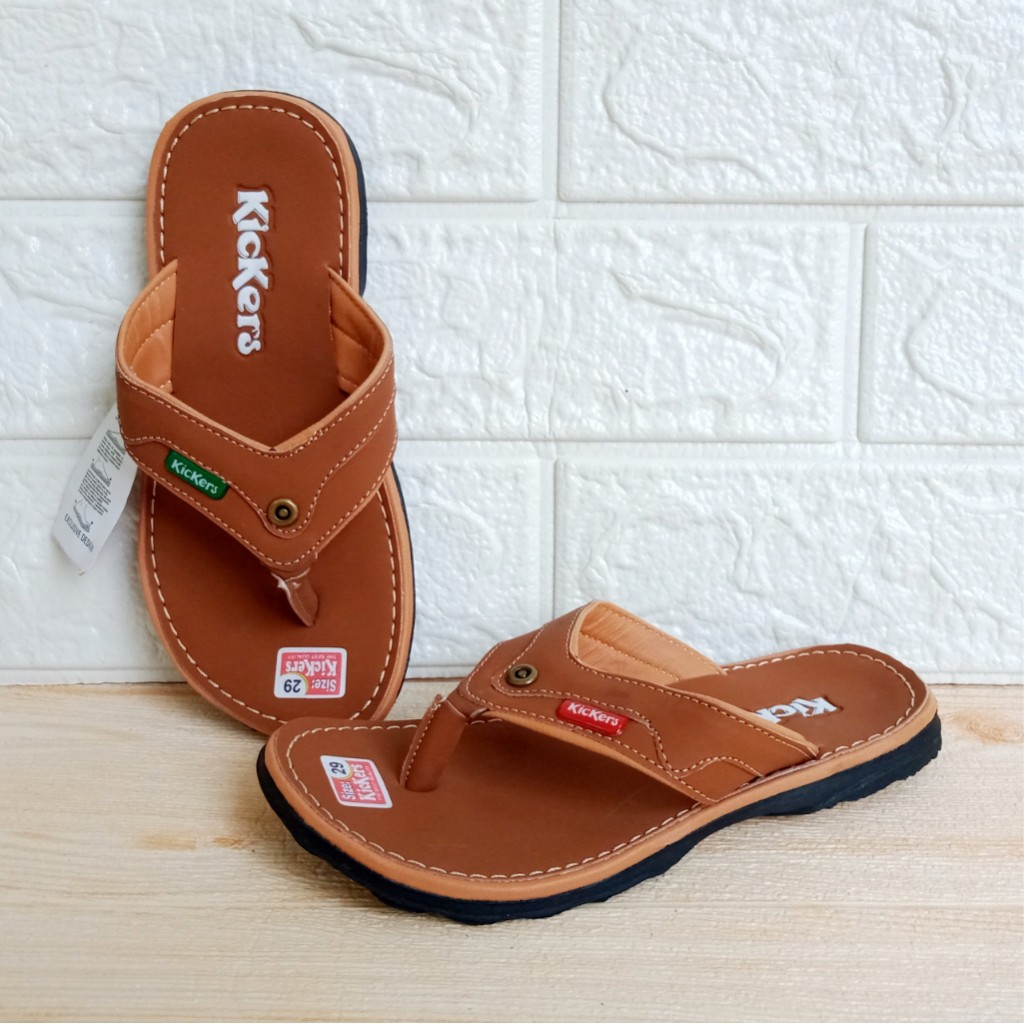 Sandal Anak Laki-Laki Jepit Kickers Pro VULGO Size 28-37 Coklat