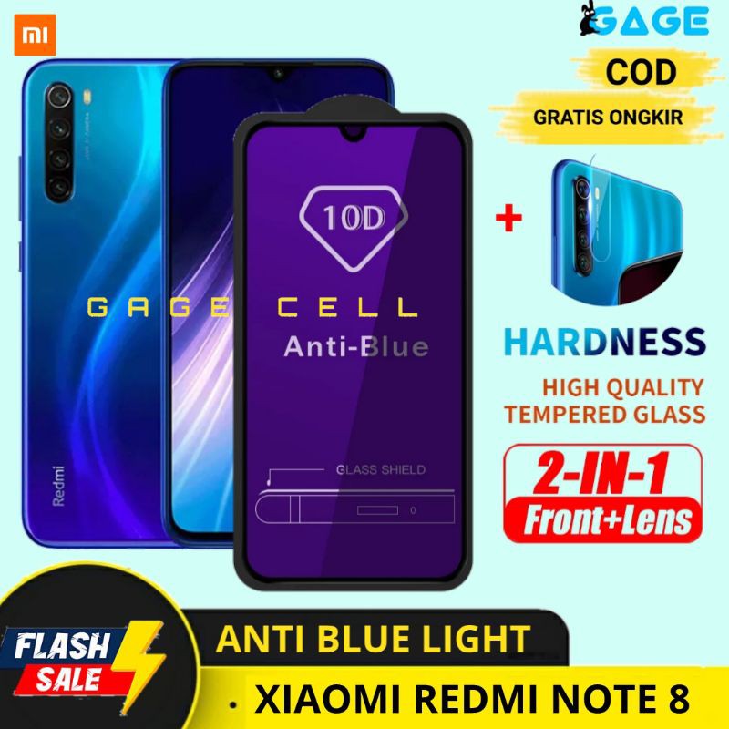 2IN1- TEMPERED GLASS ANTI BLUE LIGHT RADIASI XIAOMI REDMI NOTE 8 - TG ANTIGORES KACA REDMI NOTE8