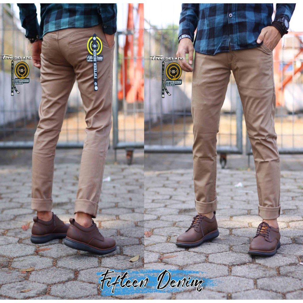 TERLARIS ! CELANA CHINO PANJANG PRIA DEWASA SLIM FIT BAHAN TEBAL PREMIUM ORIGINAL Fifteen Denim