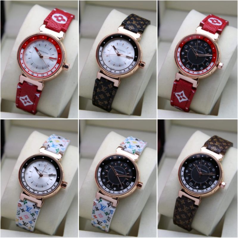 JAM TANGAN WANITA LV KULIT DIAMETER 3CM
