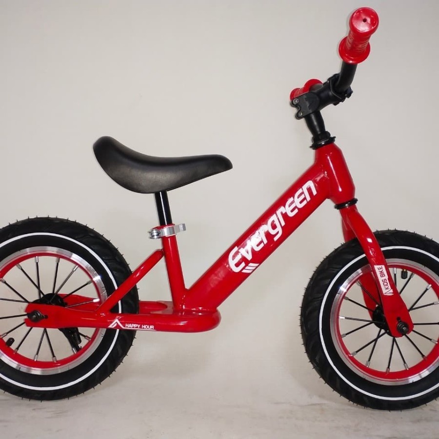 Khusus Exspedisi Sepeda Anak Pushbike Push Bike Balance Keseimbangan Evergreen Tanpa Pedal-Merah