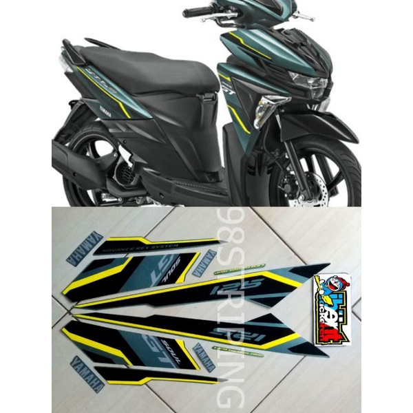 STRIPING MIO SOUL GT HIJAU 2018 STIKER LIS STANDAR ORI YAMAHA