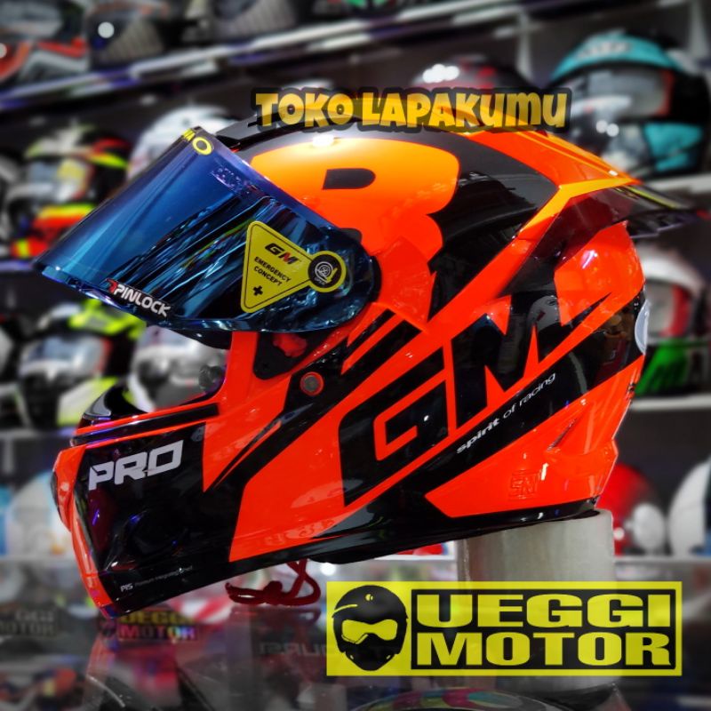 Terbaru Helm Gm Race Pro flat visor - helm fulpace Gm paket ganteng-Z650 oreng ganteng