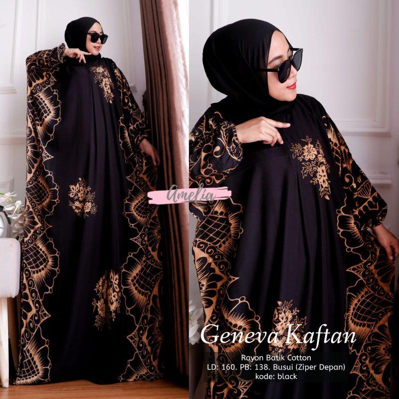 Mita Kaftan Wanita Rayon Batik Premium Gamis Jumbo Kekinian Dress Bigsize LD 160 cm