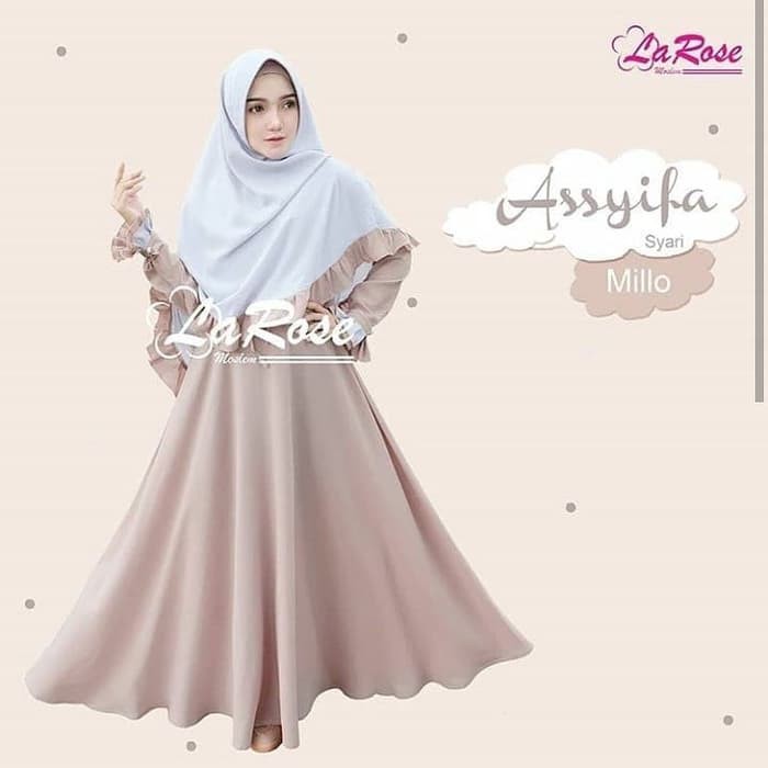 pakaian Gaun muslim ibu islami Larose syari #2 untuk pesta kerja kantor