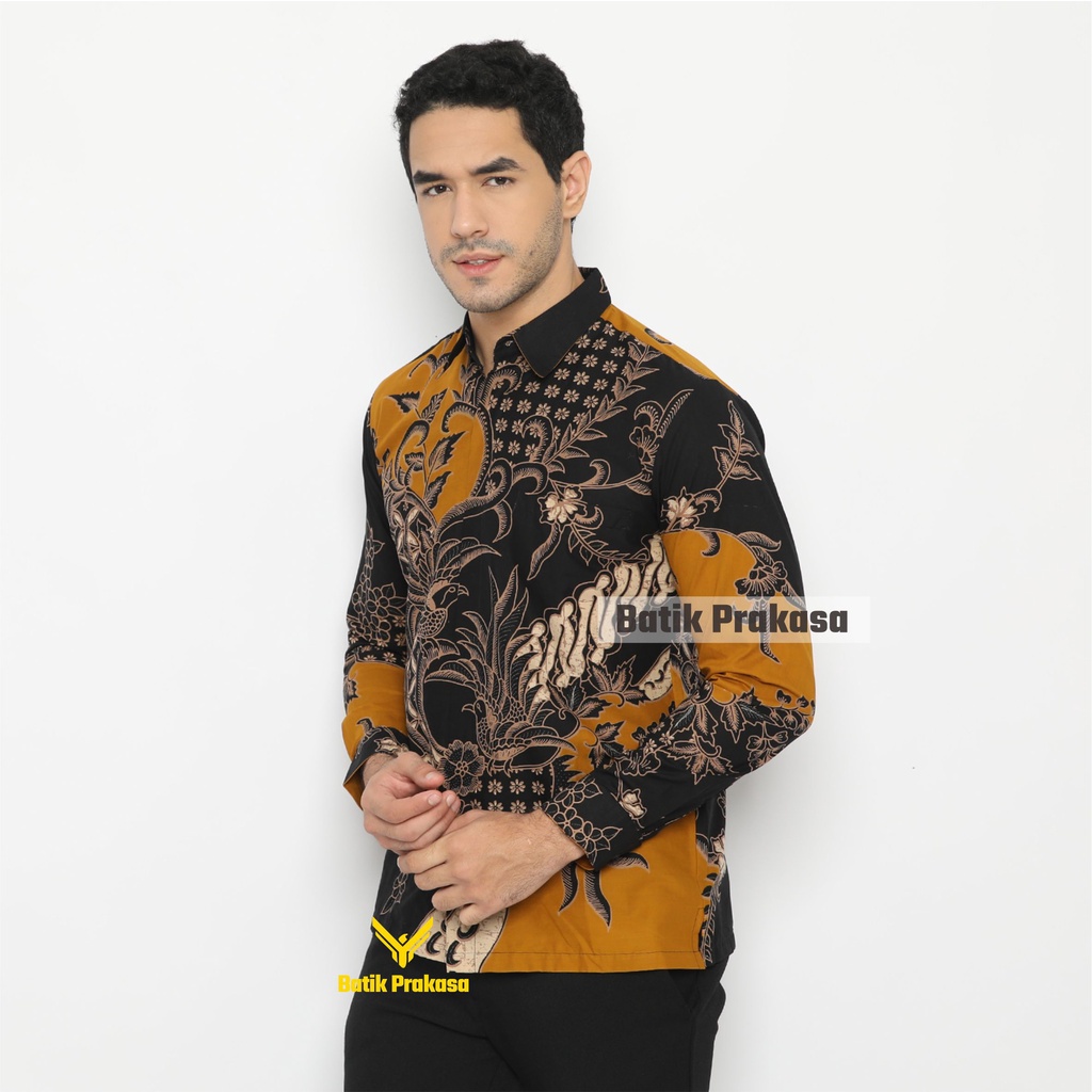 Kemeja Batik Prakasa Motif Cakra Buana Slimfit Lengan Panjang Batik Solo