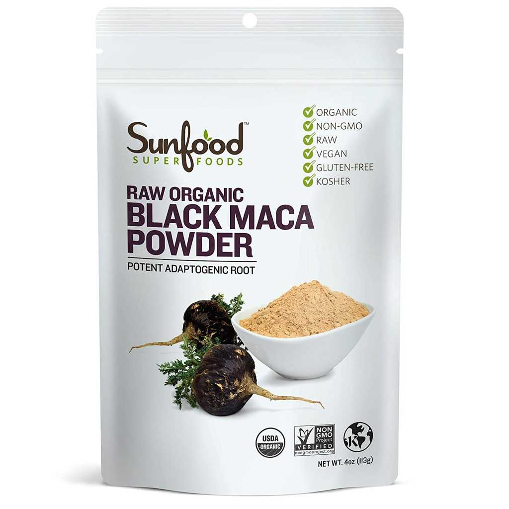 

Sunfood Superfoods Black Maca Powder Raw, Authentic Peruvian Black Maca 113g