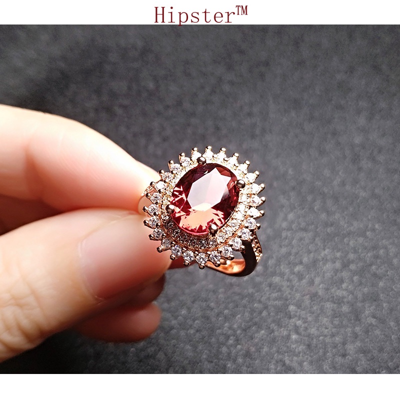 New Fashionable Elegant High-Grade SUNFLOWER Inlaid Ruby Ring