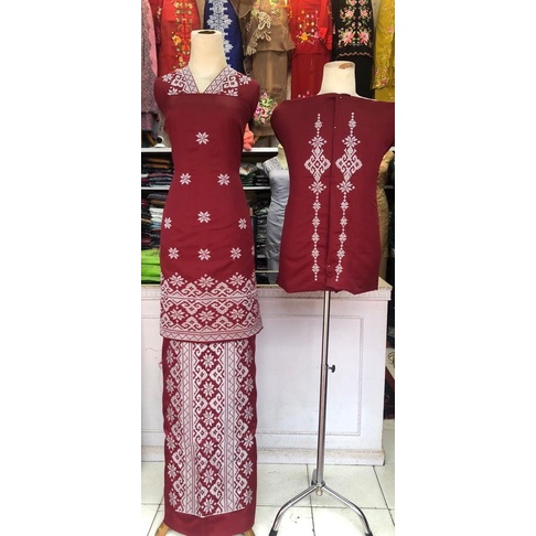 bahan /bakal baju kurung bordir couple