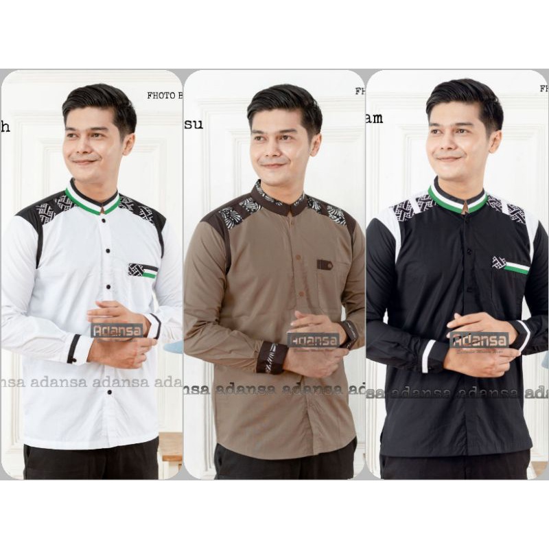 Baju Koko pria motif tanduk rusa Koko hadroh