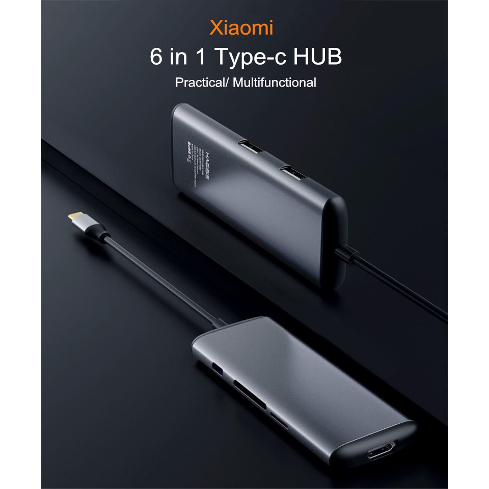 XIAOMI HAGIBIS USB Type-C Charging Adapter 6 in 1 HUB Adapter