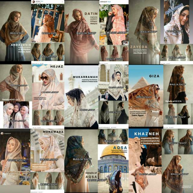 READY New Pelangi Asmara Sheikha Series Scarf Khazneh Aqsa Munawara Giza Mukarramah Hejaz Zayeda