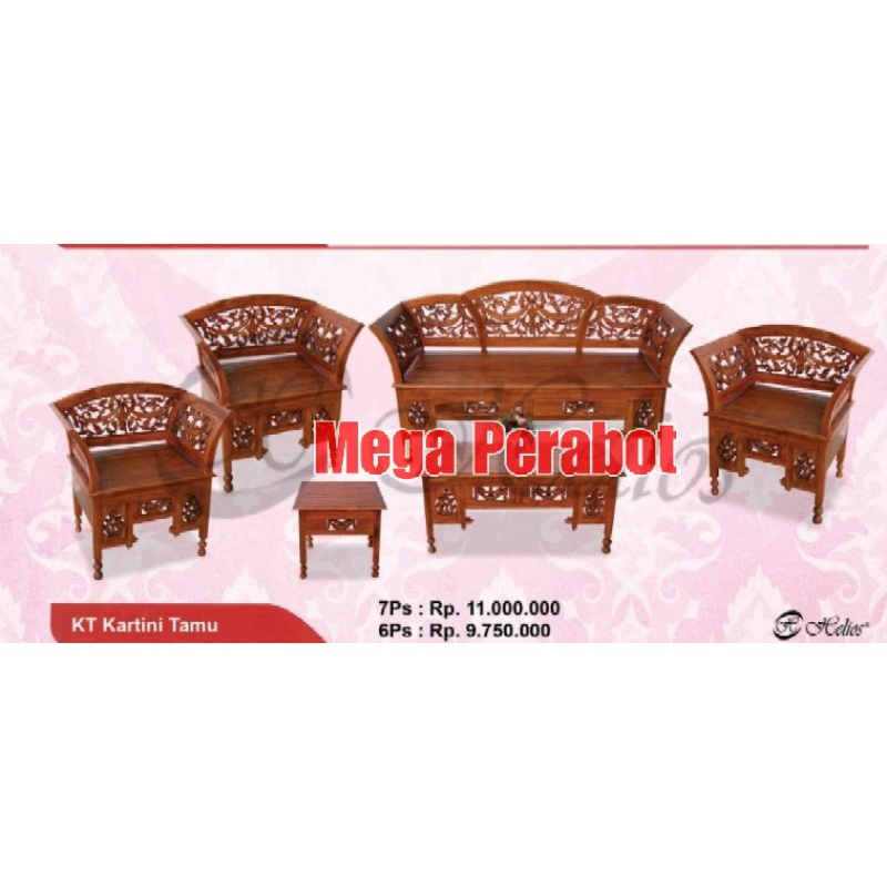 Kursi Tamu Kartini Ukir Jati