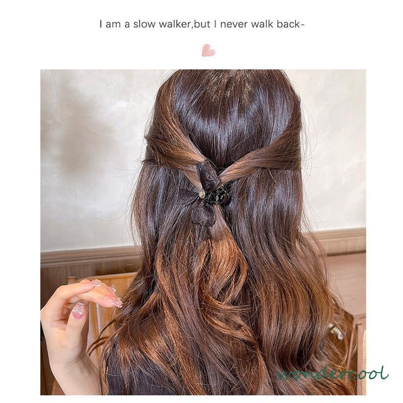 Double Sided Mesh Bow Kecil Ambil Klip Sisi Bang Clip Aksesoris Rambut-Won