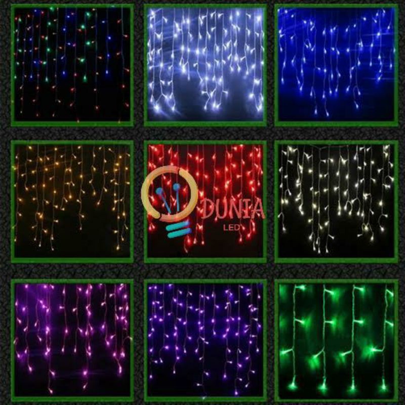 Lampu LED Dekor Tirai Warna Warni LED