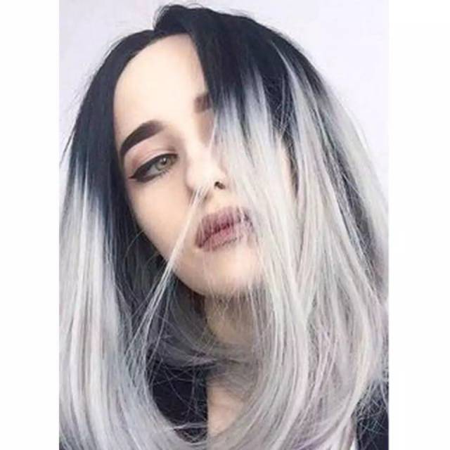 wig ombre bob lurus pendek wig cosplay wig daily lolita