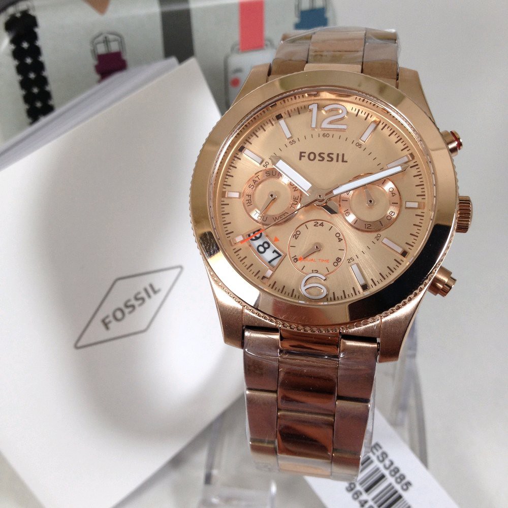 Jam Tangan Wanita F055il ES 3885 rosegold 39mm Original