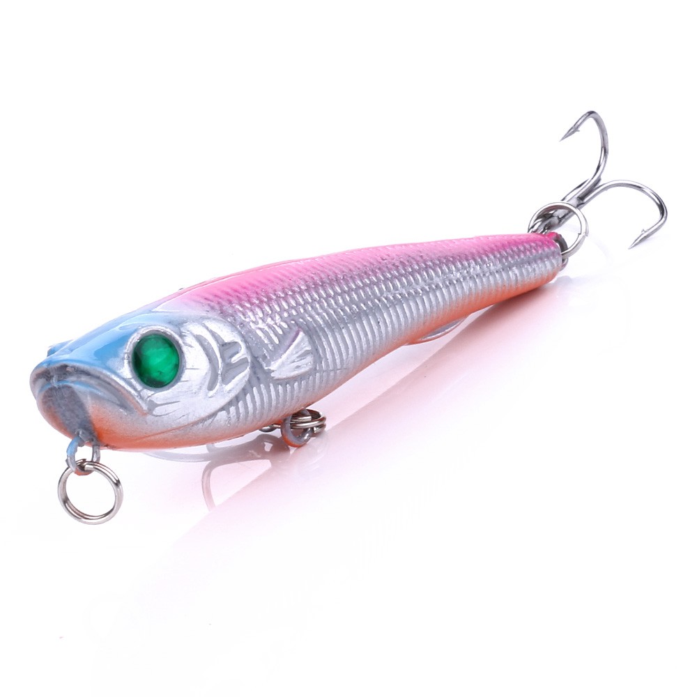 HENGJIA 1 Pieces Pencil Fishing Hard Bait 8# Hook Sea Trolling Wobbler Lure Jerkbait 70mm/6.7g