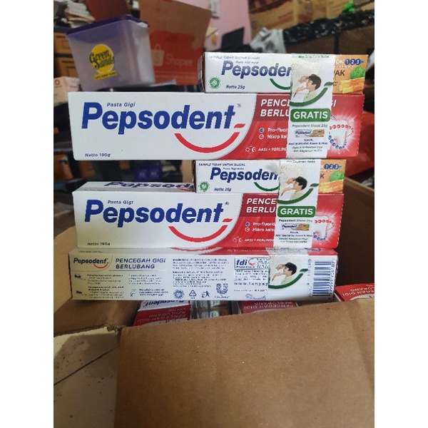 Pepsodent 190 gr free 25 gr (buy 1 get 1)