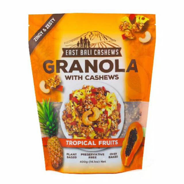 East Bali Cashews Granola Tropical Fruits 400gr