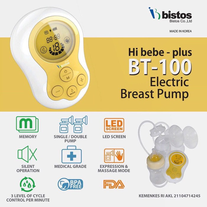 BISTOS HI BEBE BT-100 ELECTRIC DOUBLE BREAST PUMP