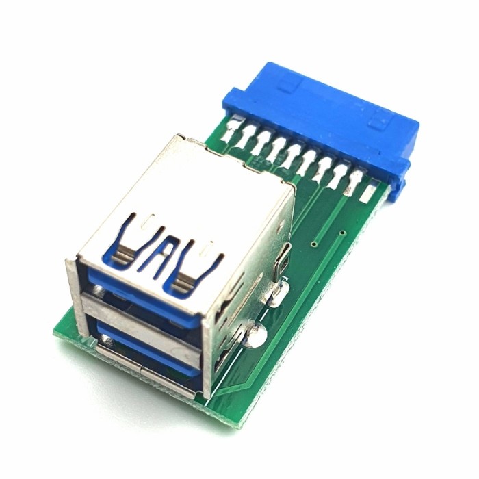 Usb 20 pin to dual usb 3.0 motherboard internal adapter aio 19 pin