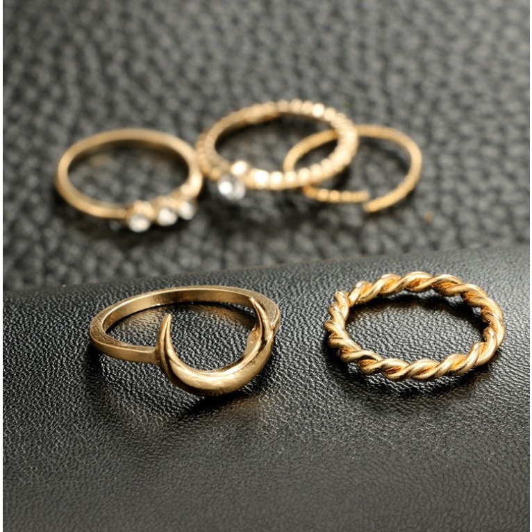 MORYMOSHI C15 Cincin Wanita 5pcs Set Fashion Korea