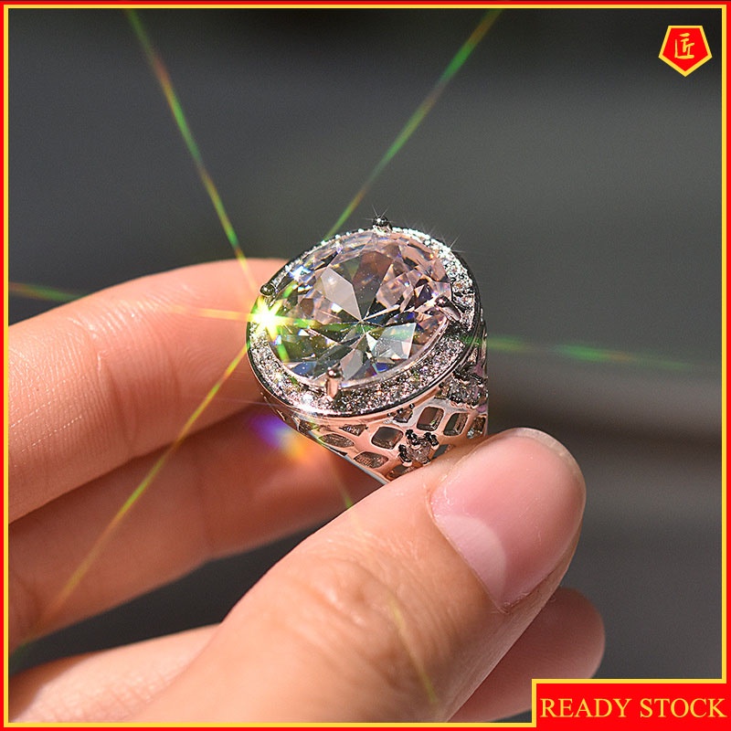 [Ready Stock]Classical Luxury Colored Gems Ring 925 Silver Jewelry