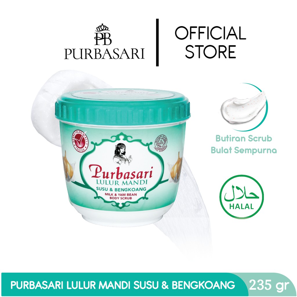 Purbasari Lulur Mandi Susu Bengkoang 235 gr Lulur Pemutih Whitening Melindungi Kulit dari Sinar Matahari