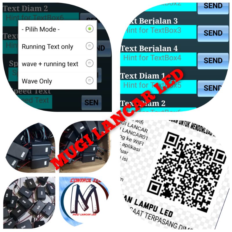 MODUL STROBO TEXT WIFI 4 BARIS