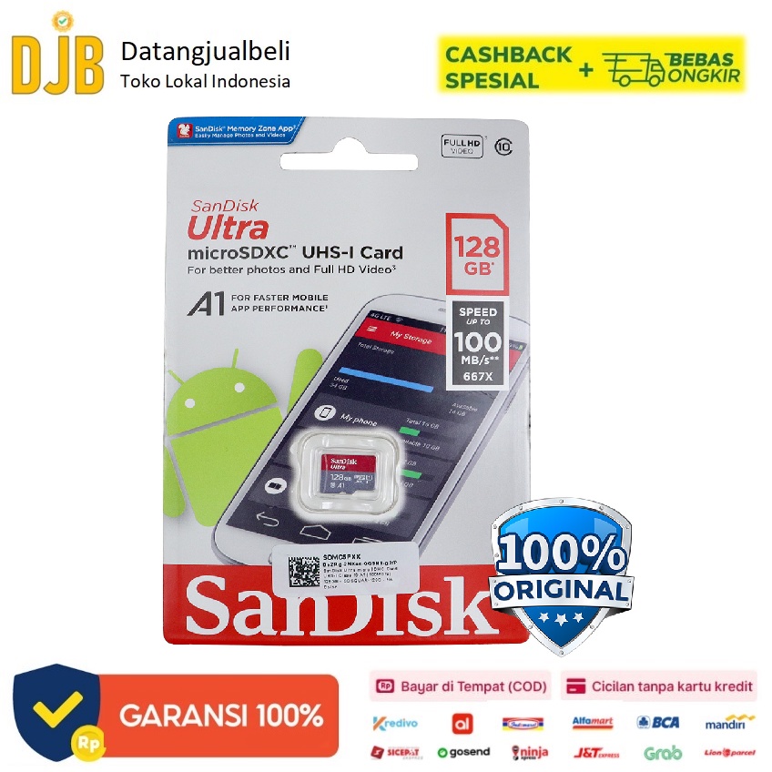 Original Ultra microSDHC Card UHS-I Class 10 A1 (100MB/s) 128GB - SanDisk